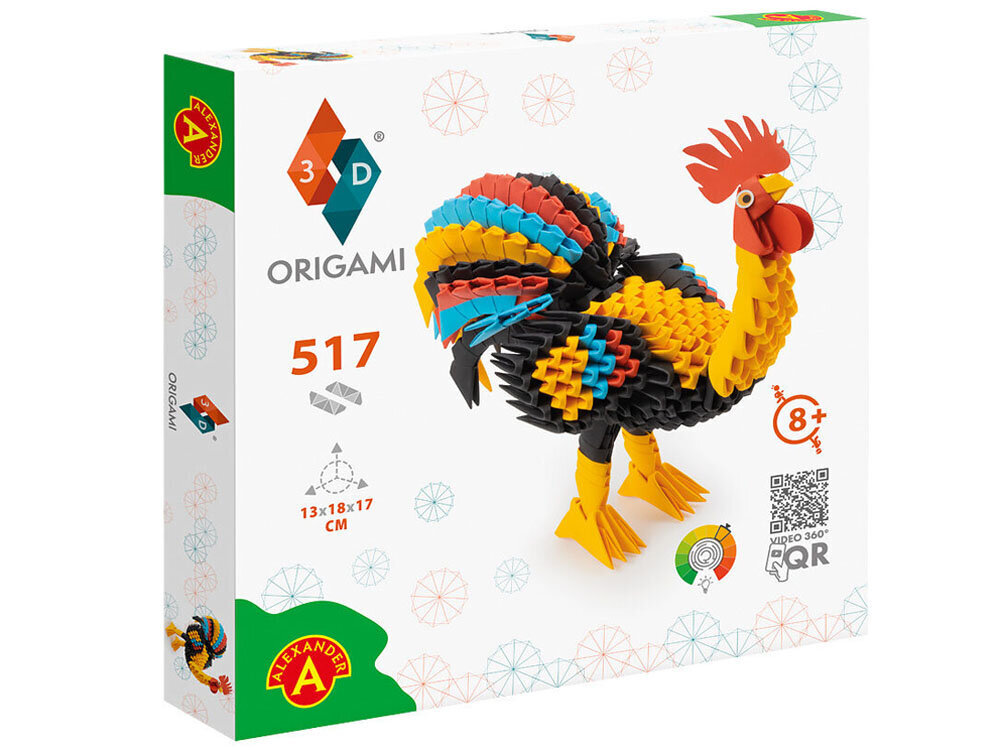 Alexander 3D origami luova setti, kukko hinta ja tiedot | Kehittävät lelut | hobbyhall.fi