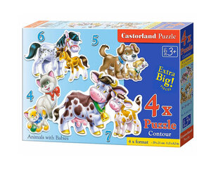 Puzzle 4in1 - Eläimet hinta ja tiedot | Palapelit | hobbyhall.fi