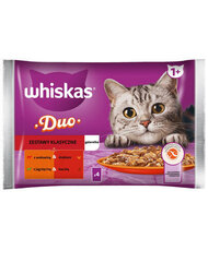 Whiskas aikuisille kissoille, nautaa, siipikarjaa, karitsaa ja ankkaa, 4x85 g hinta ja tiedot | Kissanruoka | hobbyhall.fi