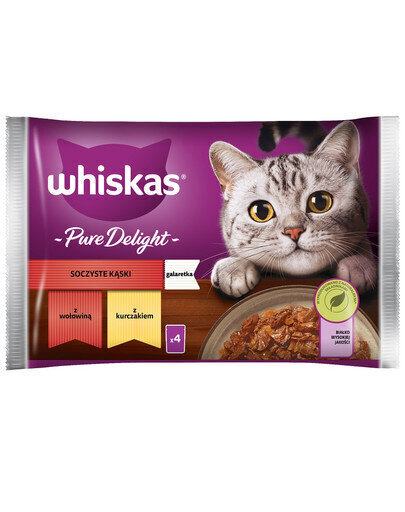 Whiskas nautaa ja kanaa, 4x85 g hinta ja tiedot | Kissanruoka | hobbyhall.fi