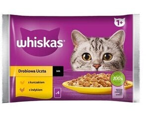 Whiskas aikuisille kissoille, kanaa ja kalkkunaa, 52x85 g hinta ja tiedot | Kissanruoka | hobbyhall.fi