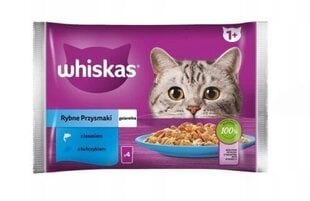 Whiskas aikuisille kissoille, lohta ja tonnikalaa, 52x85 g hinta ja tiedot | Kissanruoka | hobbyhall.fi