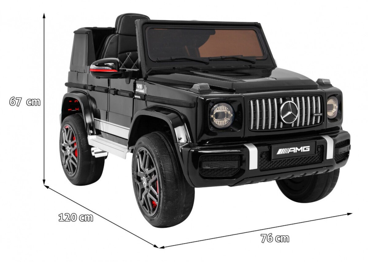 Mercedes Benz G63 AMG yksipaikkainen sähköauto, musta lakattu hinta ja tiedot | Lasten sähköautot | hobbyhall.fi