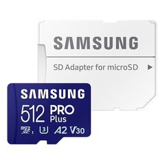 Samsung PRO Plus, 2023, microSDXC, 512 GB hinta ja tiedot | Kameran muistikortit | hobbyhall.fi