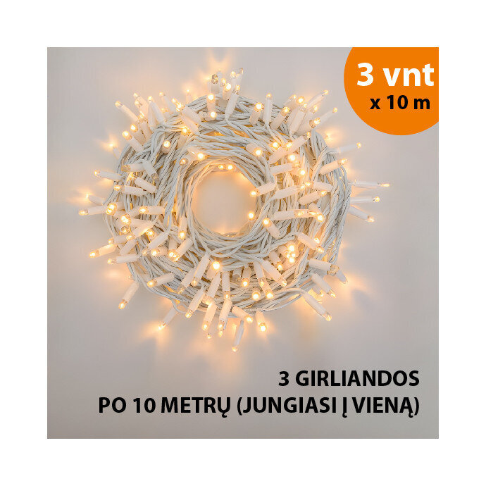 Lauko ir vidaus girlianda (LED lemputės) 30 m PROLED balta hinta ja tiedot | Jouluvalot | hobbyhall.fi