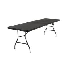 Taitettava pöytä 120 cm Musta hinta ja tiedot | Puutarhapöydät | hobbyhall.fi