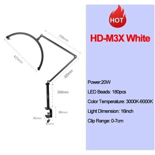 Andoer HD-M3X LED valaisinjärjestelmä, musta hinta ja tiedot | Valokuvaustarvikkeet | hobbyhall.fi