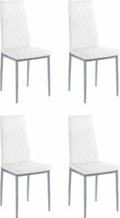 4 tuolin setti Notio Living Barak, valkoinen hinta ja tiedot | Ruokapöydän tuolit | hobbyhall.fi