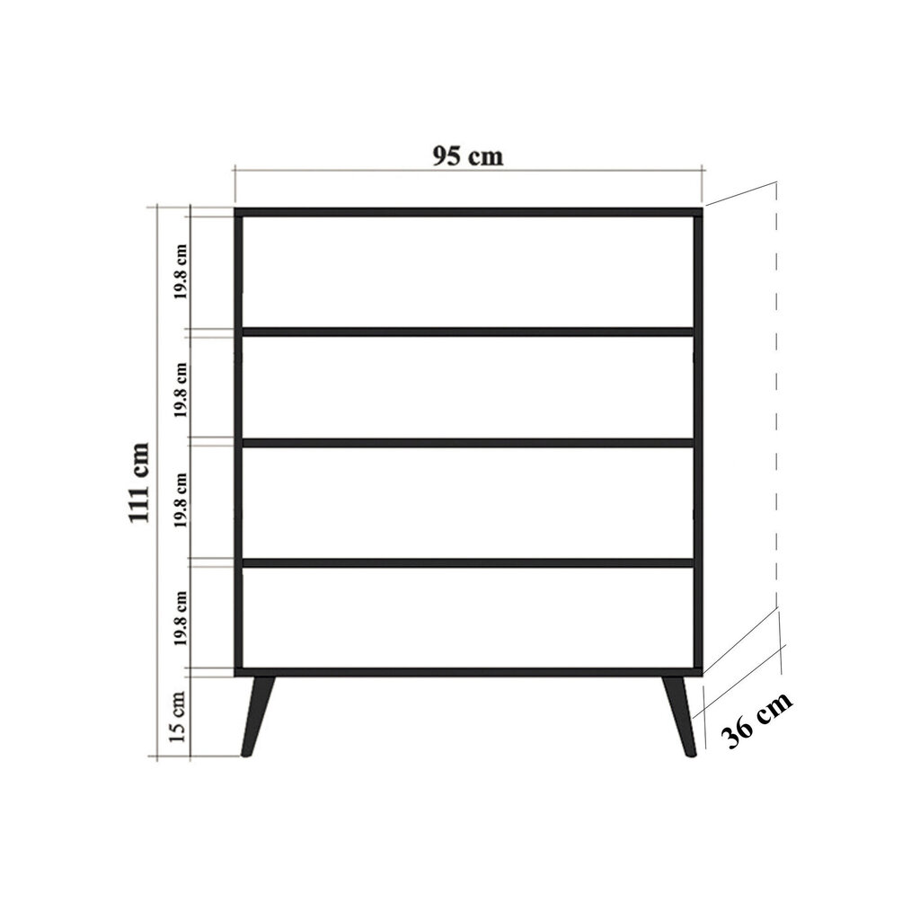 Kaappi Kalune Design 863 (I), 111 cm, tammi/oranssi hinta ja tiedot | Olohuoneen kaapit ja lipastot | hobbyhall.fi