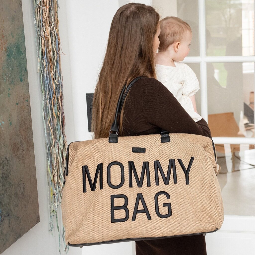 Laukku äideille Childhome MOMMY BAG, raffia-kudontatyyppi hinta ja tiedot | Vaunujen tarvikkeet | hobbyhall.fi