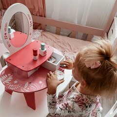 Puinen kauneuspöytä - Tooky Toy, vaaleanpunainen hinta ja tiedot | Tyttöjen lelut | hobbyhall.fi