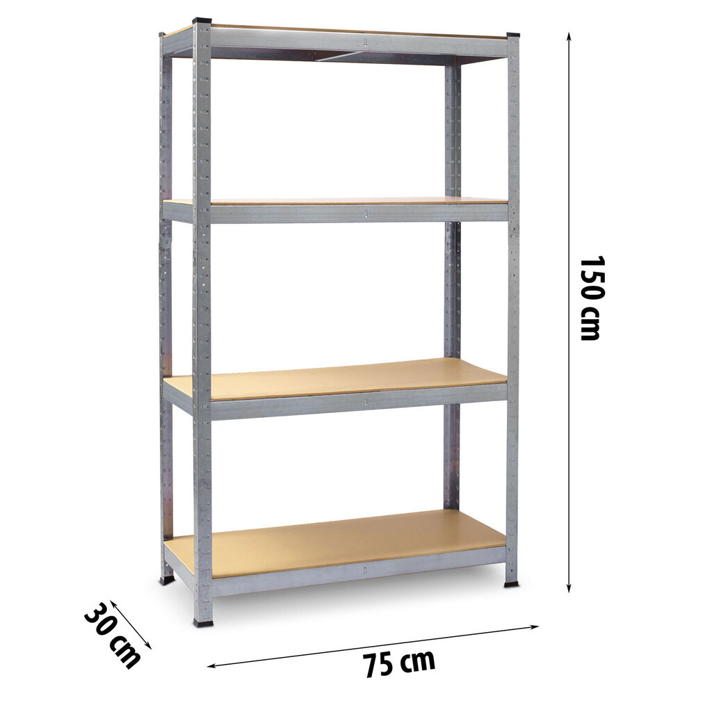 Metallinen säilytyshylly, 150 x 75 x 30 cm., hinta ja tiedot | Varastohyllyt | hobbyhall.fi