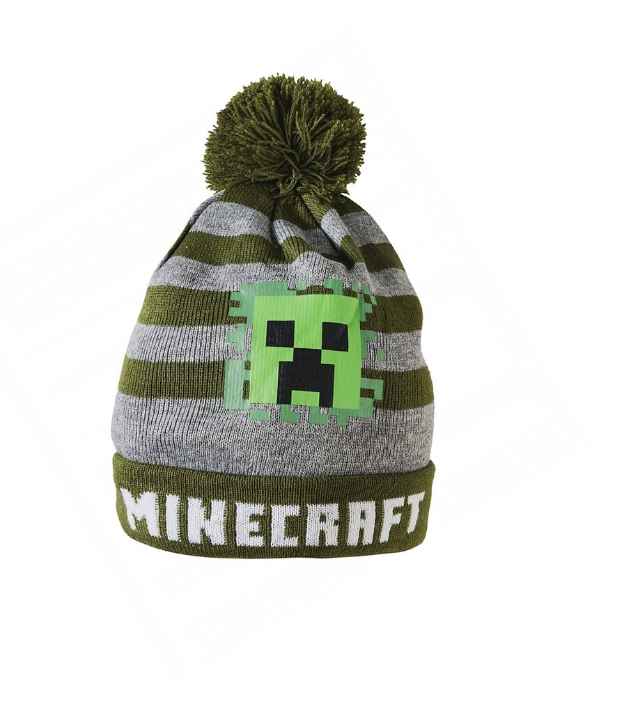 Javoli lasten Minecraft hattu 354886 02, oliivi/harmaa 354886*02-054 hinta ja tiedot | Poikien hatut, huivit ja käsineet | hobbyhall.fi
