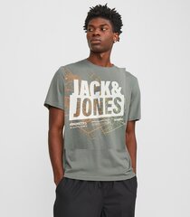 Miesten Jack & Jones T-paita 12252376*01, vaalean harmaa/ag 5715513083598 hinta ja tiedot | Miesten T-paidat | hobbyhall.fi