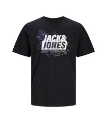 Miesten Jack & Jones T-paita 12252376*02, musta 5715513083604 hinta ja tiedot | Miesten T-paidat | hobbyhall.fi