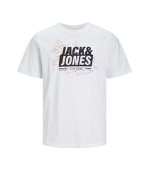 Miesten Jack & Jones T-paita 12252376*04, valkoinen 5715513092132 hinta ja tiedot | Miesten T-paidat | hobbyhall.fi
