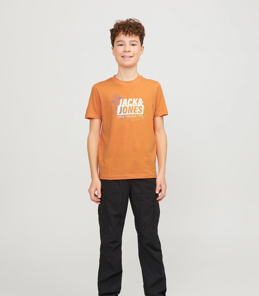 Jack & Jones lasten T-paita 12254186*02, oranssi 5715514945079 hinta ja tiedot | Poikien paidat | hobbyhall.fi