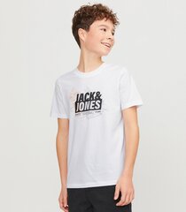 Jack & Jones lasten T-paita 12254186*03, valkoinen 5715514944584 hinta ja tiedot | Poikien paidat | hobbyhall.fi