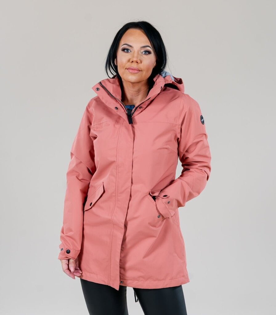 Naisten Icepeak-parka Addis 53010-9*661, harmaa-vaaleanpunainen 6438522085986 hinta ja tiedot | Naisten ulkoilutakit | hobbyhall.fi