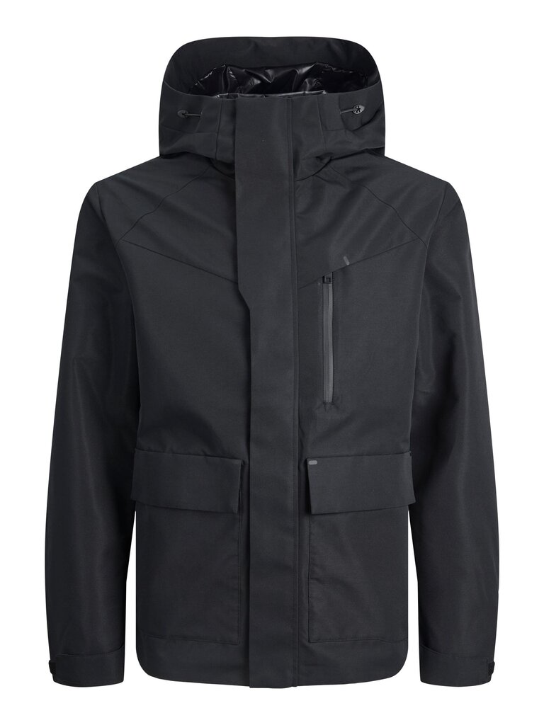 Miesten Jack & Jones -parka 12223177*01, musta 5715365578945 hinta ja tiedot | Miesten ulkoilutakit | hobbyhall.fi