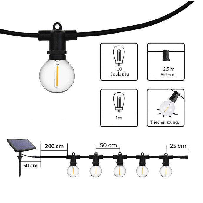 Valoketju aurinkopaneelilla (LED) Perl hinta ja tiedot | Jouluvalot | hobbyhall.fi