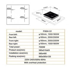 Schlosser PI604Q3WH hinta ja tiedot | Liesitasot | hobbyhall.fi