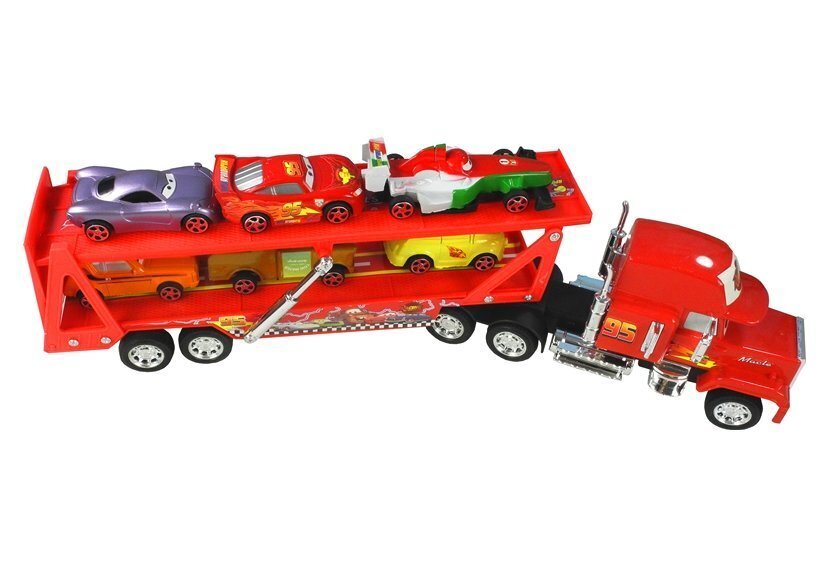 Lightning Mcqueen 6-vaunuinen kuorma-auto hinta ja tiedot | Poikien lelut | hobbyhall.fi