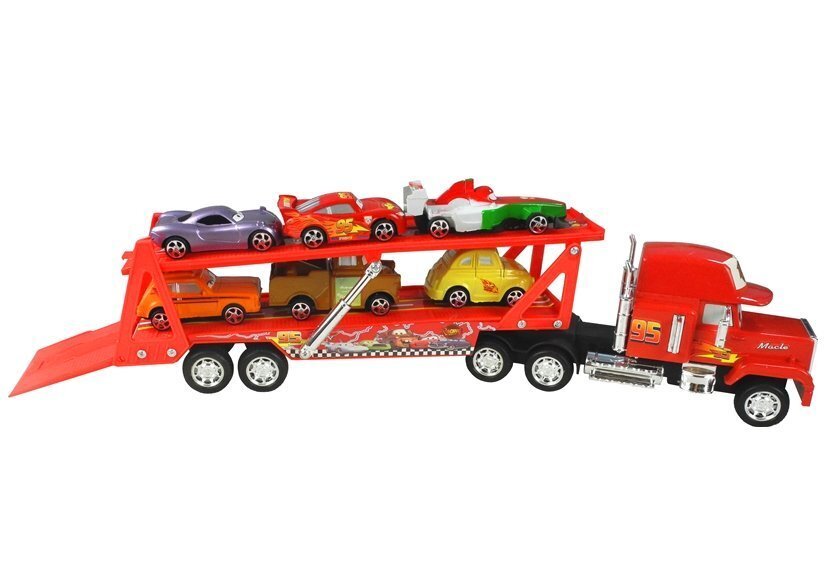 Lightning Mcqueen 6-vaunuinen kuorma-auto hinta ja tiedot | Poikien lelut | hobbyhall.fi