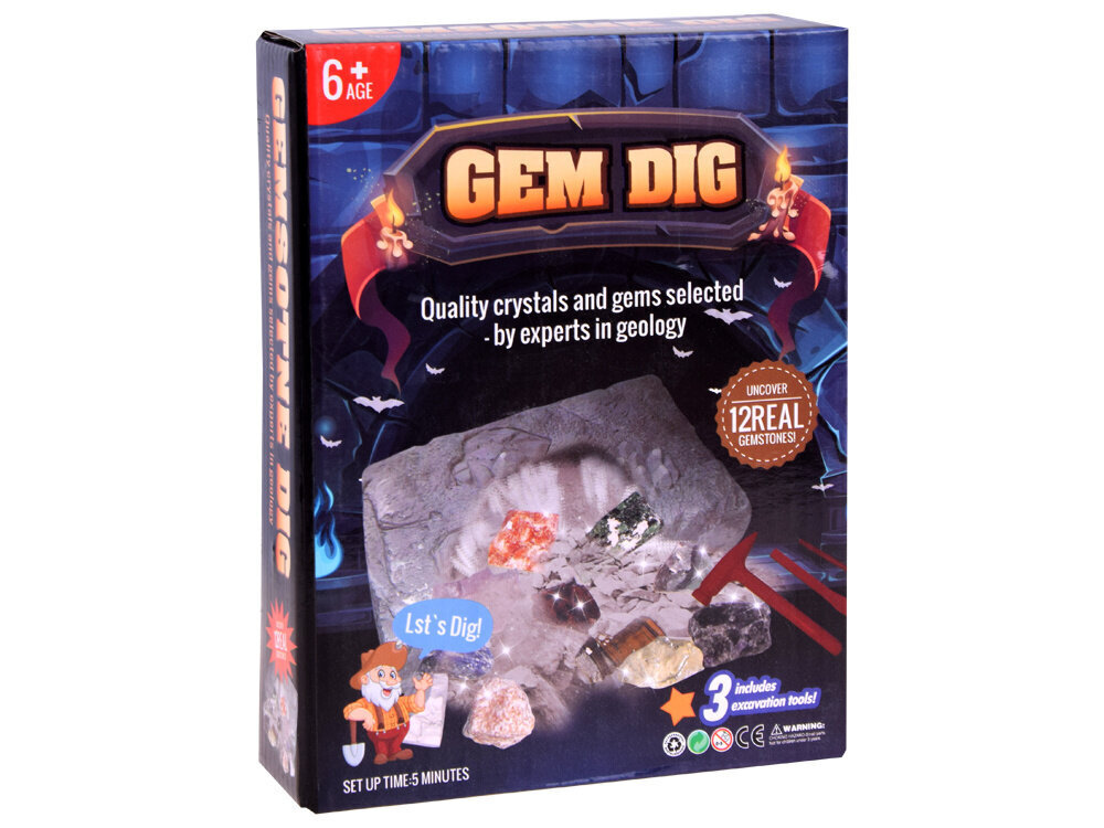 Gem Dig kaivaus setti kivien kanssa hinta ja tiedot | Kehittävät lelut | hobbyhall.fi