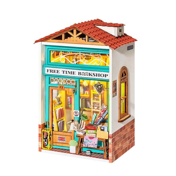 3D tee se itse nukkekoti TM Varvikas - Roombox Free Time Bookshop RDS001e hinta ja tiedot | LEGOT ja rakennuslelut | hobbyhall.fi