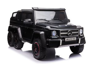 Kaksipaikkainen sähköinen jeeppi lapsille Mercedes 6x6 12V, musta hinta ja tiedot | Lasten sähköautot | hobbyhall.fi