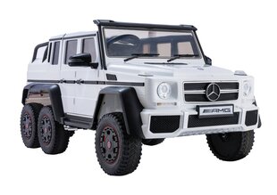 Kaksipaikkainen sähköinen jeeppi lapsille Mercedes G63 6x6, valkoinen hinta ja tiedot | Lasten sähköautot | hobbyhall.fi