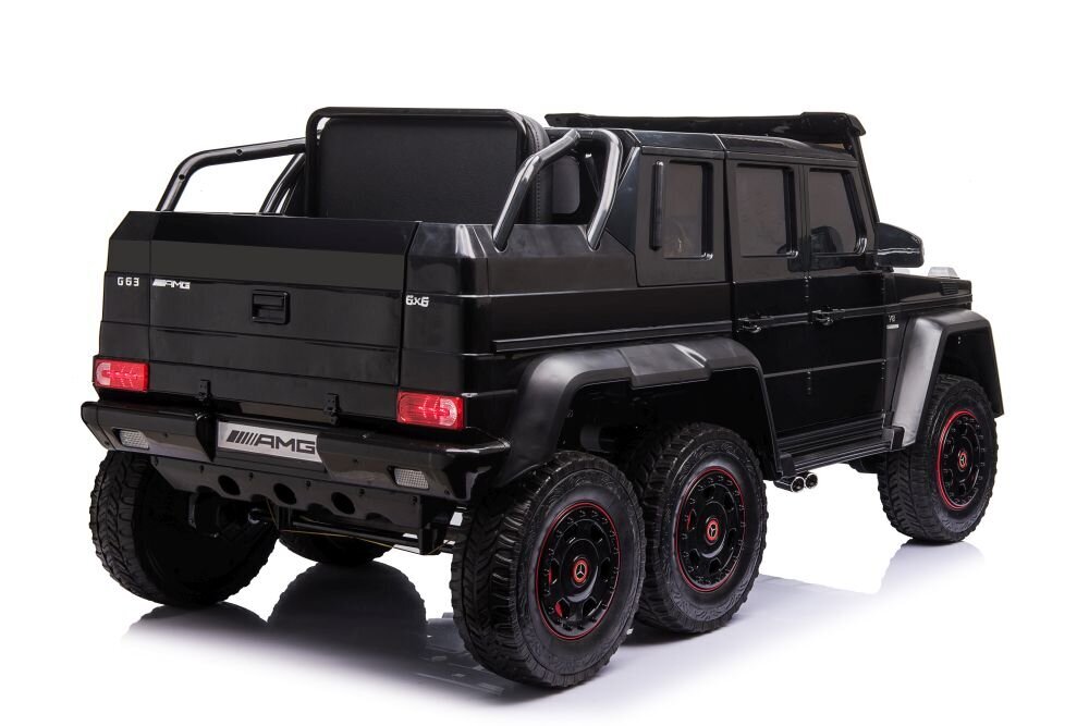 Kaksipaikkainen sähköinen jeeppi lapsille Mercedes G63 6x4 24V, musta hinta ja tiedot | Lasten sähköautot | hobbyhall.fi