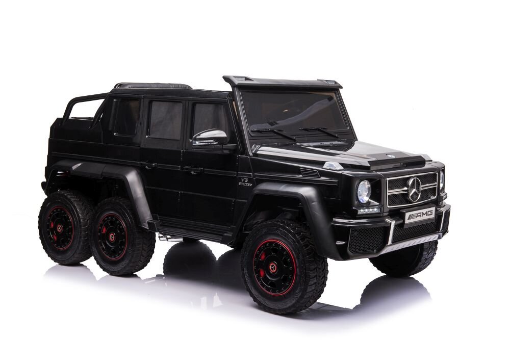 Kaksipaikkainen sähköinen jeeppi lapsille Mercedes G63 6x4 24V, musta hinta ja tiedot | Lasten sähköautot | hobbyhall.fi