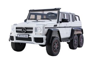 Kaksipaikkainen sähköjeeppi lapsille Mercedes G63 6x4 24V, valkoinen hinta ja tiedot | Lasten sähköautot | hobbyhall.fi