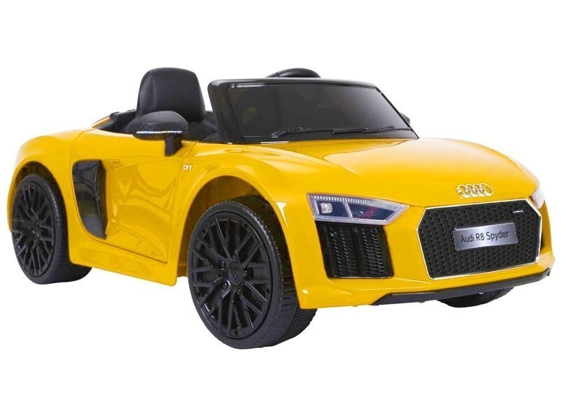 Audi R8 Spyder, yksipaikkainen sähköauto lapsille, keltainen hinta ja tiedot | Lasten sähköautot | hobbyhall.fi