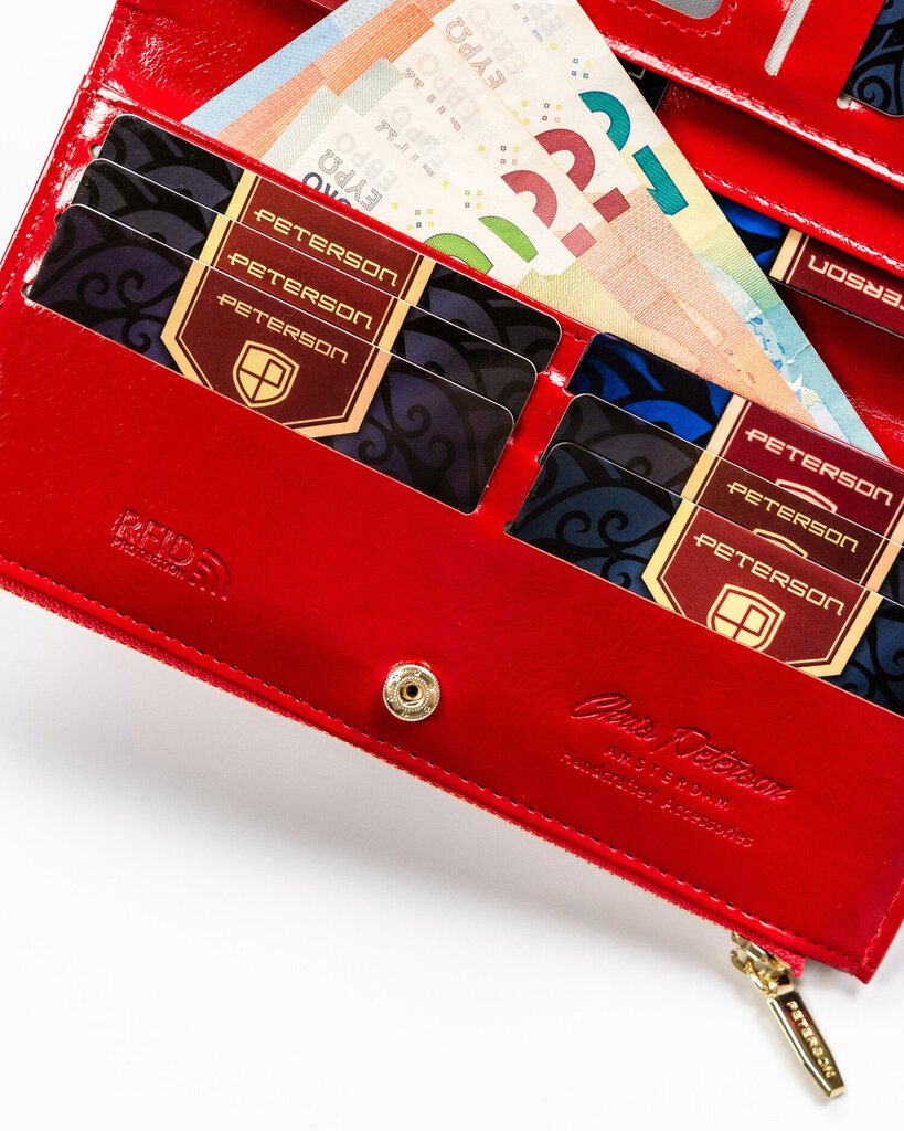 Naisten lompakko Peterson, punainen hinta ja tiedot | Naisten lompakot | hobbyhall.fi