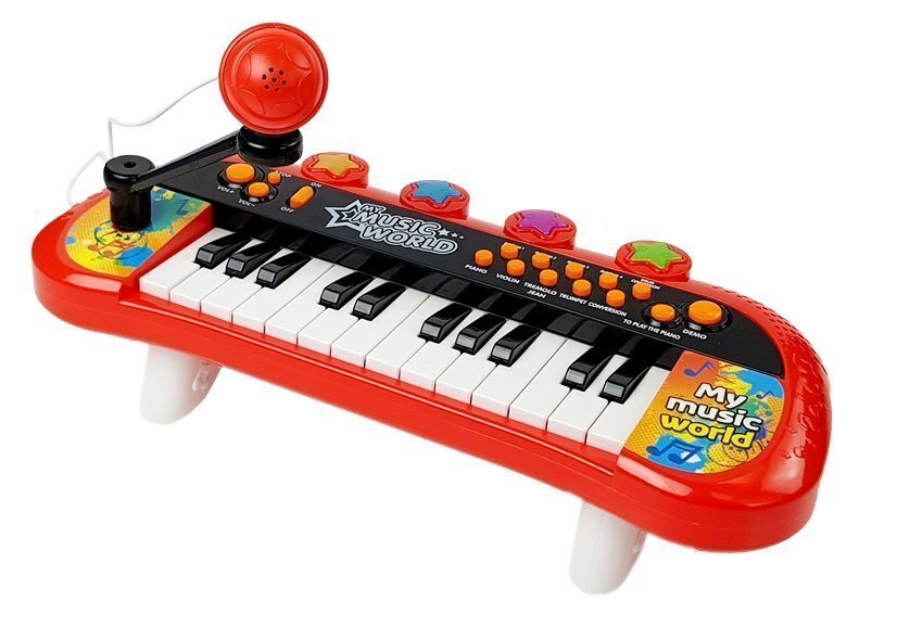 Lasten piano 24 näppäintä USB-mikrofonilla, punainen hinta ja tiedot | Kehittävät lelut | hobbyhall.fi