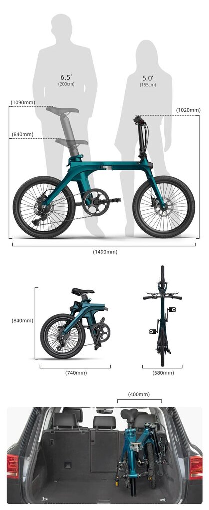 Sähköpyörä FIIDO X, sininen, 350W hinta ja tiedot | Sähköpyörät | hobbyhall.fi