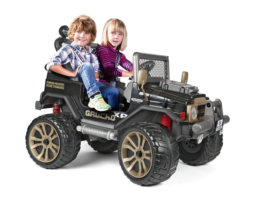 Kaksipaikkainen lasten sähköauto Peg Perego Gaucho XP 24V, musta. hinta ja tiedot | Lasten sähköautot | hobbyhall.fi
