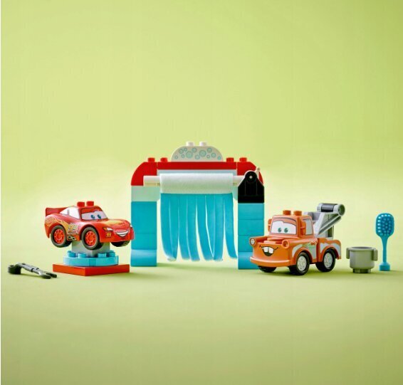10996 LEGO® DUPLO® Disney™ Salama McQueenin ja Martin hauska autopesu + pehmotyyny Cat, 50 cm hinta ja tiedot | LEGOT ja rakennuslelut | hobbyhall.fi