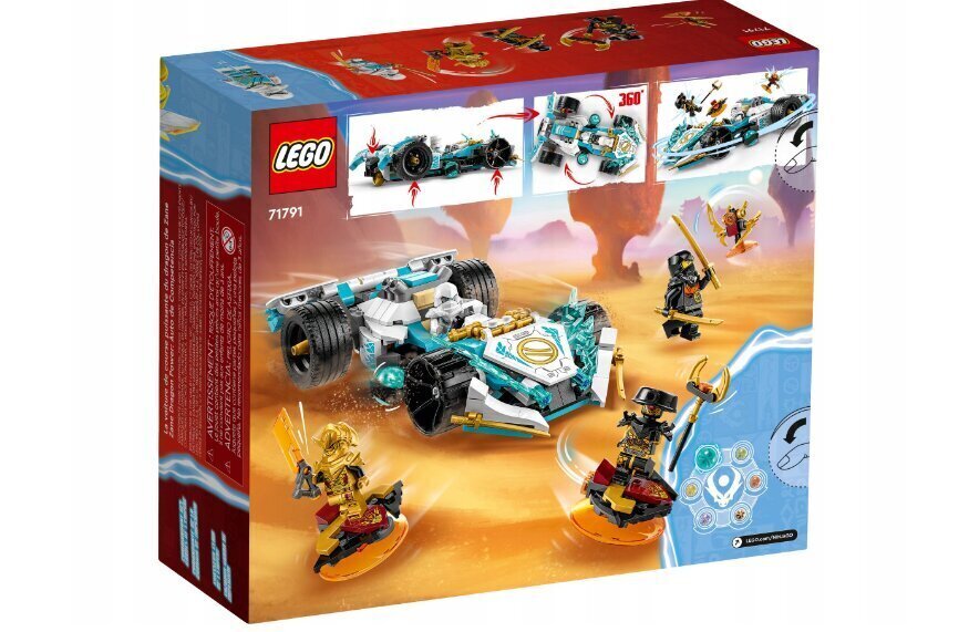 71791 LEGO® NINJAGO® Lohikäärmevoiman Zane – spinjitzu-kilpa-auto + pehmotyynykissa, 50 cm hinta ja tiedot | LEGOT ja rakennuslelut | hobbyhall.fi