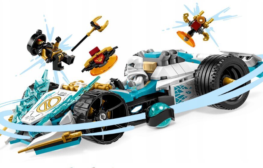 71791 LEGO® NINJAGO® Lohikäärmevoiman Zane – spinjitzu-kilpa-auto + pehmotyynykissa, 50 cm hinta ja tiedot | LEGOT ja rakennuslelut | hobbyhall.fi