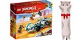 71791 LEGO® NINJAGO® Lohikäärmevoiman Zane – spinjitzu-kilpa-auto + pehmotyynykissa, 50 cm hinta ja tiedot | LEGOT ja rakennuslelut | hobbyhall.fi