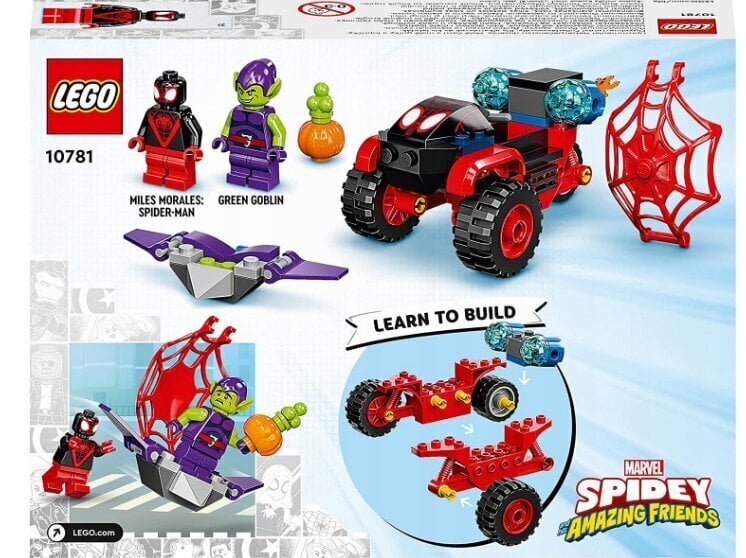 10781 LEGO Super Heroes Tech kolmipyörä Spider-Man ja pehmotyynykissa, 50 cm hinta ja tiedot | LEGOT ja rakennuslelut | hobbyhall.fi