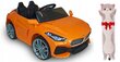 Sähköauto Bmw, oranssi + pehmotyyny Cat, 50 cm hinta ja tiedot | Lasten sähköautot | hobbyhall.fi