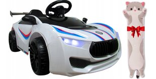 Sähköauto Bmw R-sport, valkoinen + pehmotyyny Cat, 50 cm hinta ja tiedot | Lasten sähköautot | hobbyhall.fi