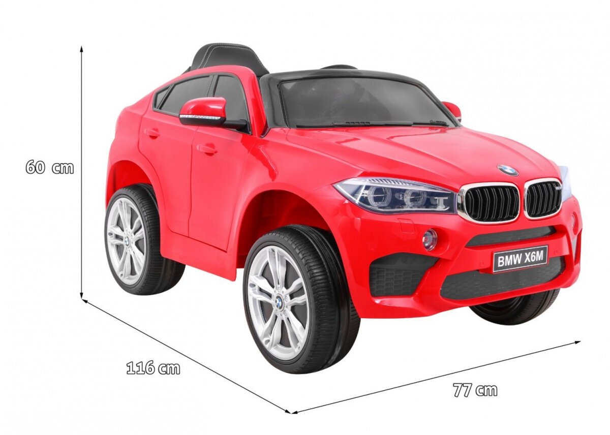 BMW X6M yksipaikkainen sähköauto, punainen hinta ja tiedot | Lasten sähköautot | hobbyhall.fi