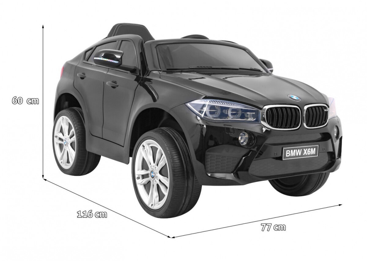 BMW X6M yksipaikkainen sähköauto, musta hinta ja tiedot | Lasten sähköautot | hobbyhall.fi