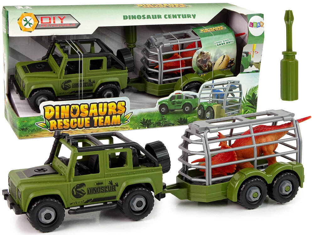 Dinosaurus kuljetusauto, jossa on dinosaurus ja ruuvimeisseli hinta ja tiedot | Poikien lelut | hobbyhall.fi